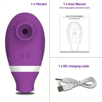 2 in 1 Sucking and Licking Vibrator for Clitoral Nipple Stimulation - Sex Toys