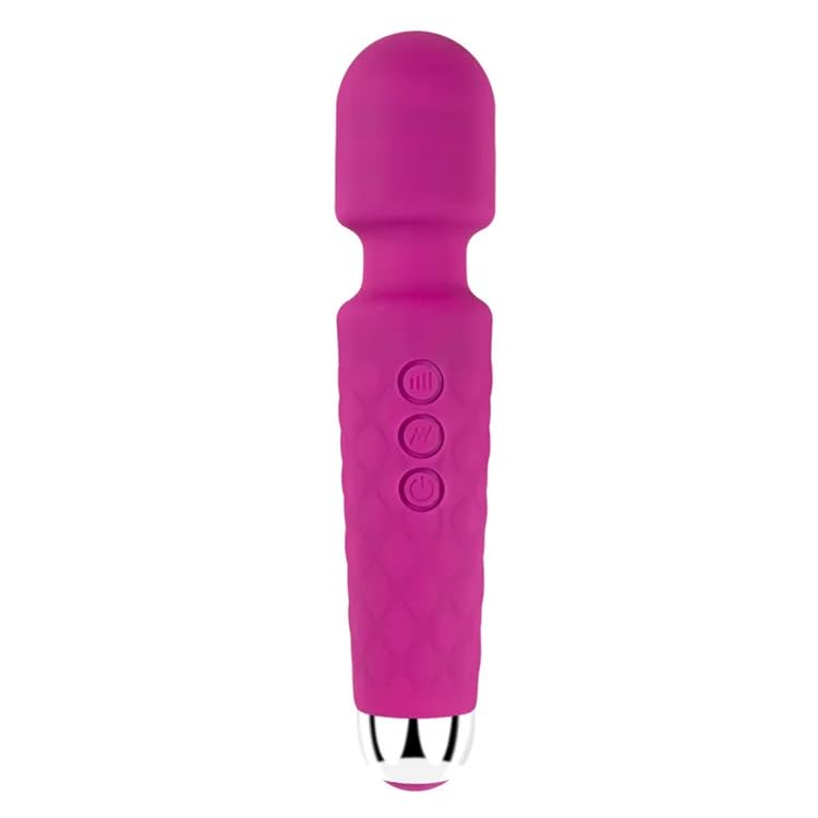 Vibromasseur wand portative, souple, flexible, puissant, masseur de tissus pour la tête, le corps, les muscles du dos, vibrateur pour hommes, femmes, couples, stimulation, étanche, silencieux, double rechargeable, silicone, 20 modes, 8 vitesses