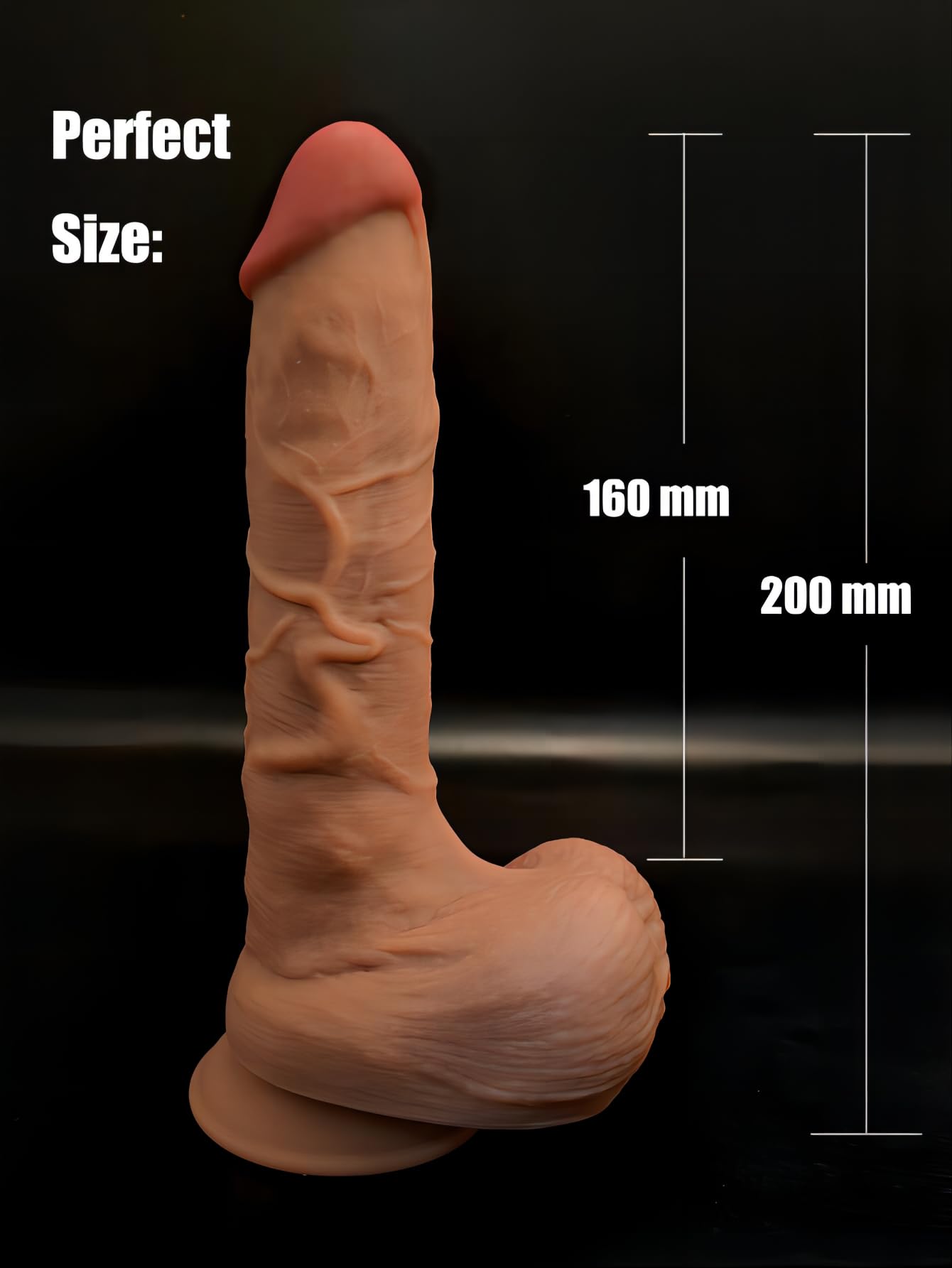 Gode réaliste de qualité, silicone souple liquide avec ventouse très forte sextoy pour masturbation hommes femmes couples pénis stimulation vaginale et anale du point G 11922 20 cm