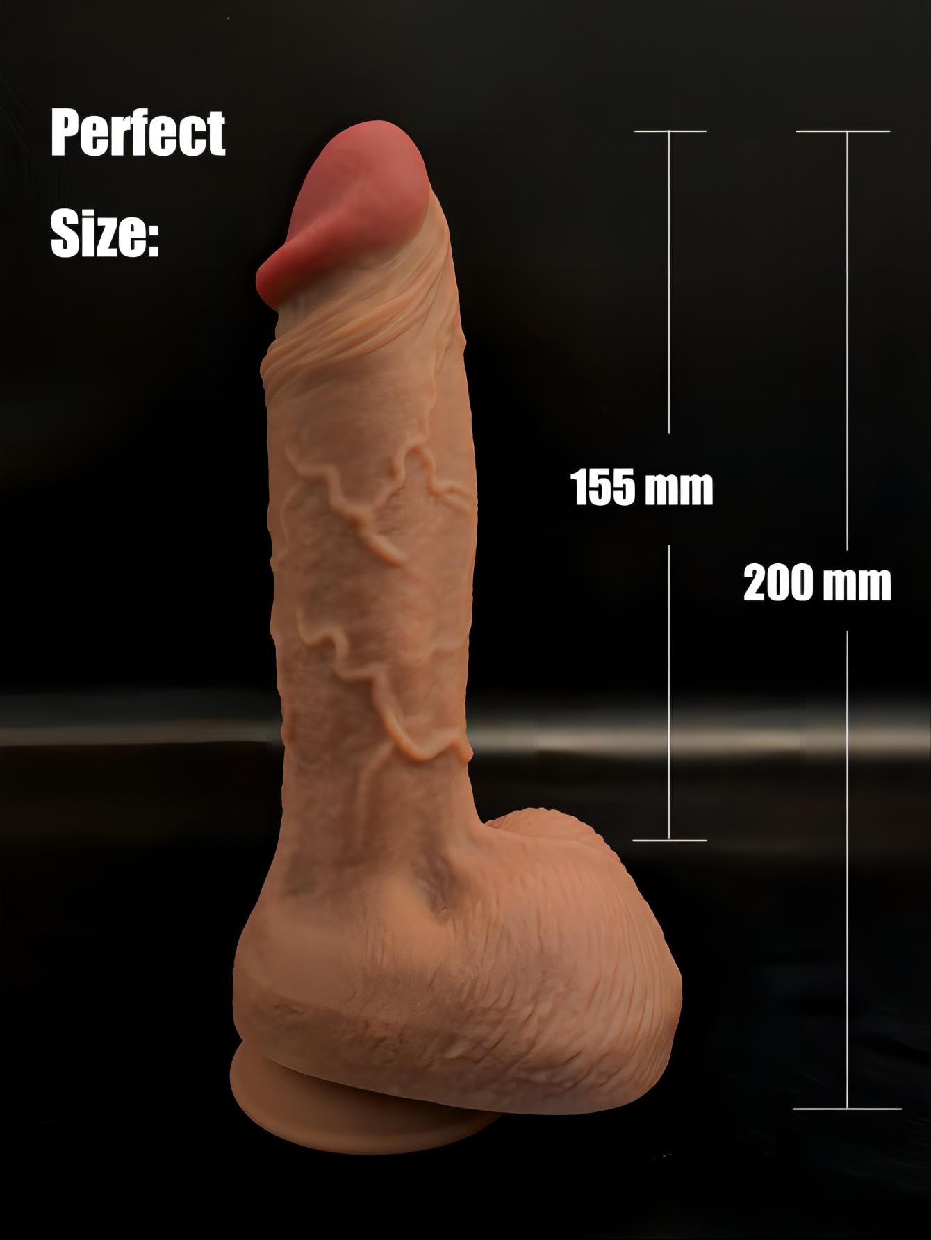 Gode réaliste de qualité, silicone souple liquide avec ventouse très forte sextoy pour masturbation hommes femmes couples pénis stimulation vaginale et anale du point G 11827 20 cm