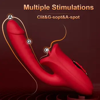 3-in-1 Clitoral Licking Nipple Stimulator G-Spot Vibrator for Women - Powerful Pleasure Toy