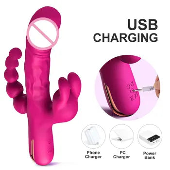 Premium USB Rechargeable Rabbit Vibrator Adult Pleasure Toy for Women and Men