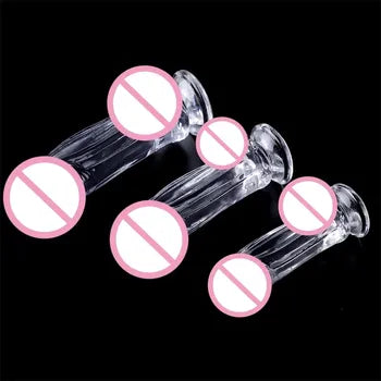 Transparent TPE Realistic Large Crystal Dildo for Women with Discreet Packaging