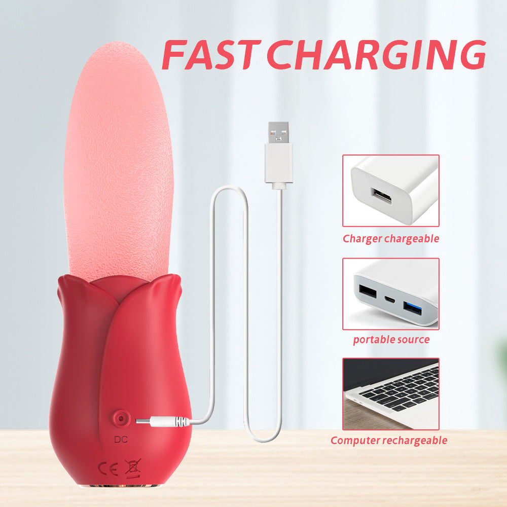 Vibromasseur en forme langue, stimulateur clitoridien, masseur pour les seins, cadeau silencieux pour femme, vibromasseur forme langue à ondes de pression avec sensation réaliste, stimulateur de clitoris