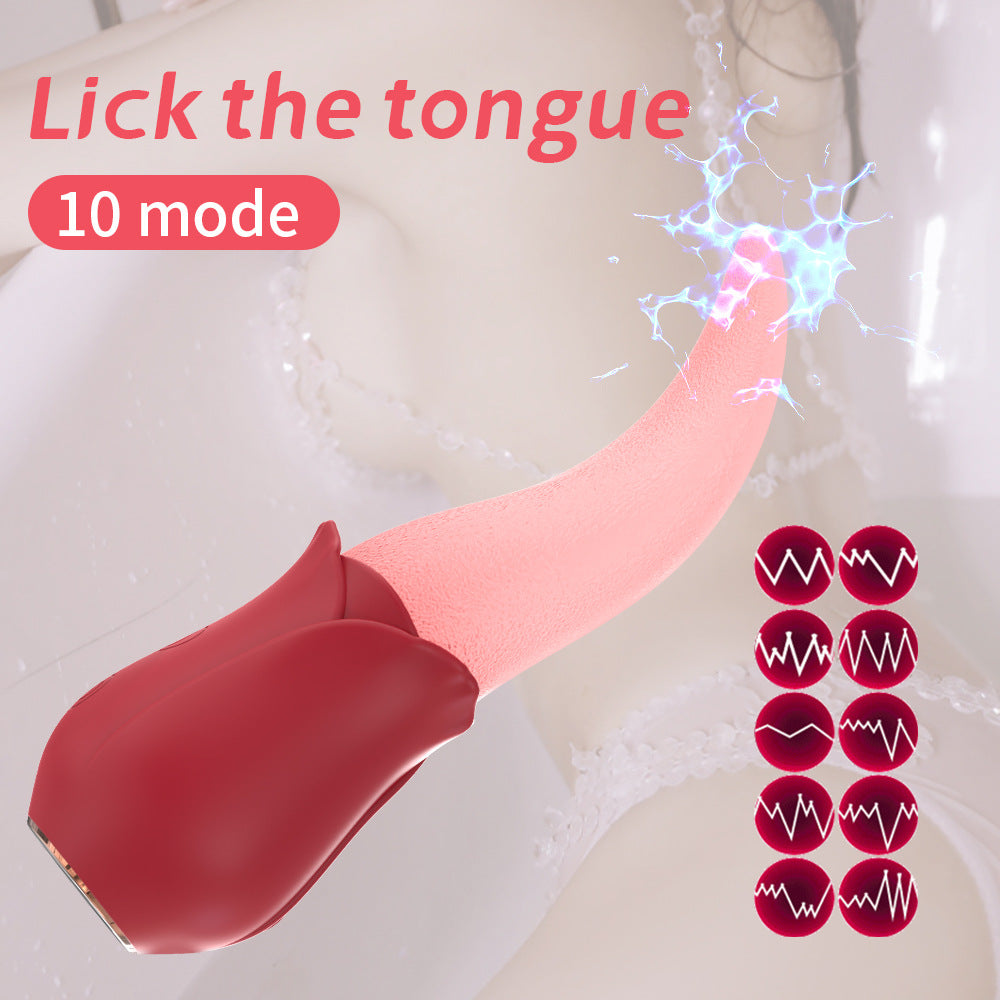 Vibromasseur en forme langue, stimulateur clitoridien, masseur pour les seins, cadeau silencieux pour femme, vibromasseur forme langue à ondes de pression avec sensation réaliste, stimulateur de clitoris
