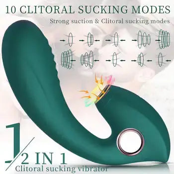 2-in-1 Clitoral Sucking Vibrator with Powerful Stimulation and Soft Silicone Design - Sex Toys