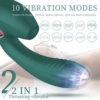 2-in-1 Clitoral Sucking Vibrator with Powerful Stimulation and Soft Silicone Design - Sex Toys