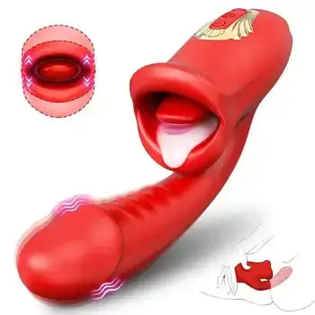 3-in-1 Clitoral Licking Nipple Stimulator G-Spot Vibrator for Women - Powerful Pleasure Toy - Sex Toys