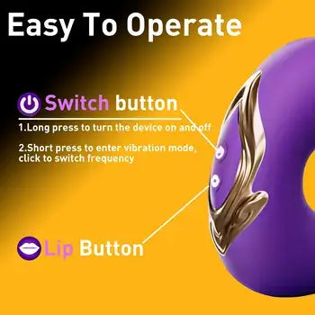 4-in-1 Rose Vibrator with Licking Tapping and Suction Modes - Sex Toys
