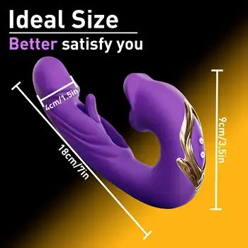 4-in-1 Rose Vibrator with Licking Tapping and Suction Modes - Sex Toys