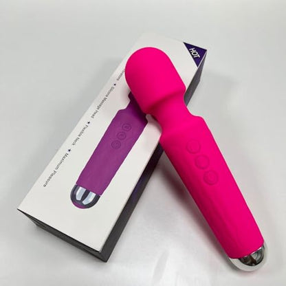 Handheld Vibrating Wand Soft Flexible Powerful Tissue Massager for Head Body Muscle Back Vibrator for Men Women Couples Stimulation Waterproof Quiet Double Rechargable Silicone 20 Modes 8 speeds