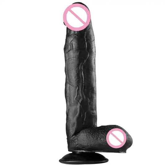 Quality Realistic Dildo XXL, Liquid Soft Flexible with Very Strong Suction Cup sextoy for Masturbation Men Women Couples Penis Vaginal and Anal G-Spot Stimulation BYYJ-058 30cm