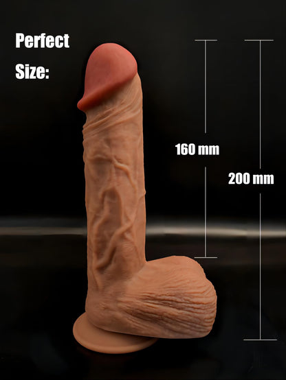 Quality Realistic Dildo, Liquid Soft Silicone with Very Strong Suction Cup sextoy for Masturbation Men Women Couples Penis Vaginal and Anal G-Spot Stimulation 11631 20cm