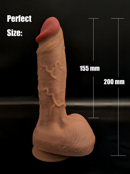 Quality Realistic Dildo, Liquid Soft Silicone with Very Strong Suction Cup sextoy for Masturbation Men Women Couples Penis Vaginal and Anal G-Spot Stimulation 11827 20cm