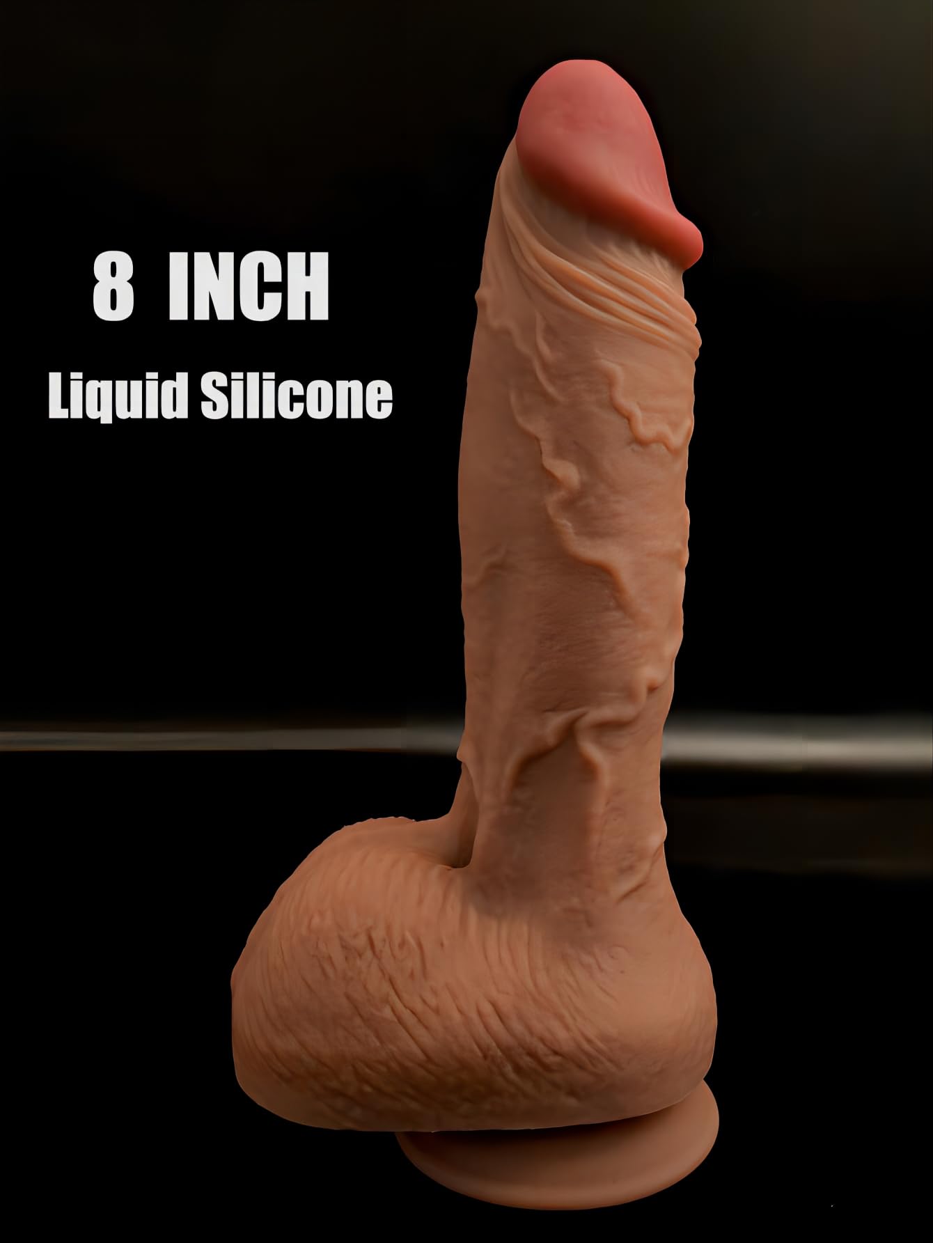 Quality Realistic Dildo, Liquid Soft Silicone with Very Strong Suction Cup sextoy for Masturbation Men Women Couples Penis Vaginal and Anal G-Spot Stimulation 11827 20cm