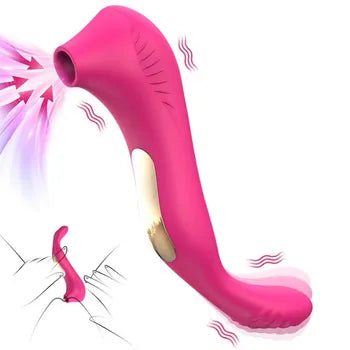 Dual Head Mini Vibrator Portable Clitoral Sucking Stimulator with Shock Masturbation Feature