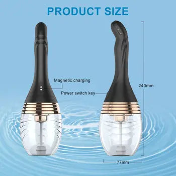 3-Mode Electric Enema Bulb Douche - 12oz Waterproof Silicone Cleaner for Personal Hygiene