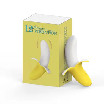 Vibratur tal-Banana Retrattibbli bi 12-il Veloċità u 12-il Modalità ta' Vibrazzjoni muri bl-ippakkjar, kunsinna bla ħlas, ippakkjar diskret
