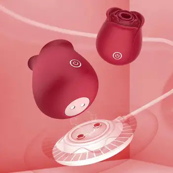 Vibrator clitoridian cu încărcare magnetică, în formă de trandafir, roșu, cu livrare gratuită, ambalaj discret, livrare în termen de 24 de ore, rambursări gratuite