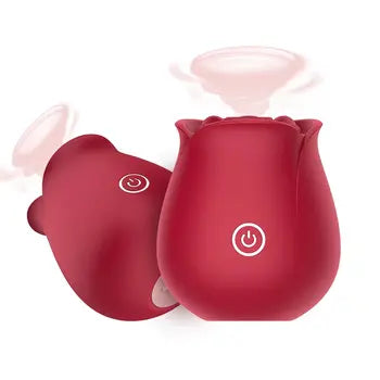 Vibrator clitoridian cu încărcare magnetică în formă de trandafir roșu, cu buton de pornire, transport gratuit, livrare în termen de 24 de ore