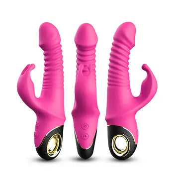 Silikónové vibračné dildo v tvare králika na stimuláciu G-bodu a klitorisu so silnými vibráciami v ružovej farbe s dopravou zdarma a diskrétnym balením.