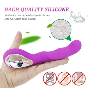 Premium G-Spot Vibrator with Clitoral Stimulator - Multi-Speed Silicone Massager for Women