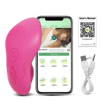Vibratore indossabile Bluetooth per donne - Stimolatore clitorideo wireless e controllo tramite app con caricatore USB e manuale d'uso, spedizione gratuita