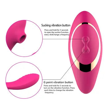 Vibratur Roża b'Azzjoni Doppja tan-Nipple Clitoral Sucker Ġugarell tal-Pjaċir li Jintlibes b'buttuni ta' ġbid u vibrazzjoni tal-punt G, kunsinna bla ħlas.