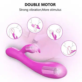 Dvoumotorový flexibilní vibrátor s motivem králíka, stimulací G-bodu a klitorisu, silnou vibrací a několika režimy stimulace. Doprava zdarma.
