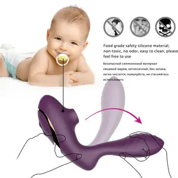 Dual-Action Nipple Clitoral Sucker Vibrator - Wearable Pleasure Toy for Couples