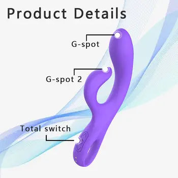 Potente vibratore a forma di coniglio per donne, doppia stimolazione clitoridea e del punto G, massaggiatore vibrante con doppio design per il punto G, spedizione gratuita.
