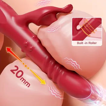 Vibratore riscaldante premium per il punto G con lingua stimolante per il clitoride per un piacere intenso, con rullo integrato e spedizione gratuita.