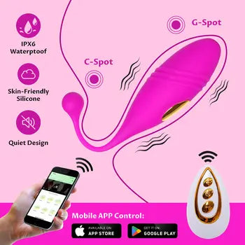 Ovulo vibrante Love Control con 10 modalità di vibrazione, stimolatore clitorideo in silicone rosa con controllo tramite app e design silenzioso e impermeabile. Spedizione gratuita.