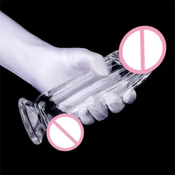 Dildo Realistiku Kbir tal-Kristall Trasparenti TPE għan-Nisa b'Ippakkjar Diskret