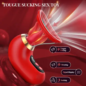 5-in-1 Silicone Clitoral Sucking Vibrator with Rose Design - Sex Toys