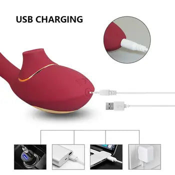 Vibromasseur clitoridien pour point G avec 10 modes de succion et 10 modes de vibration pour femmes et couples