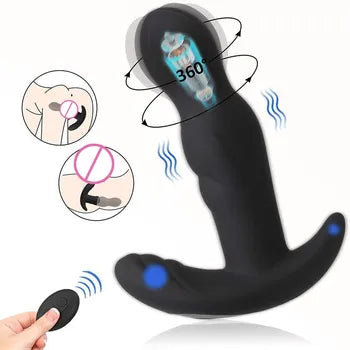 Masajeador de próstata premium con control remoto para hombres con 10 modos de vibración.