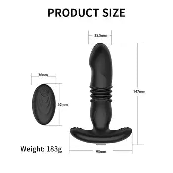 Kabelloser Analplug-Vibrator mit Fernbedienung, Stoß- und Vibrationsfunktion zur Prostata-Massage