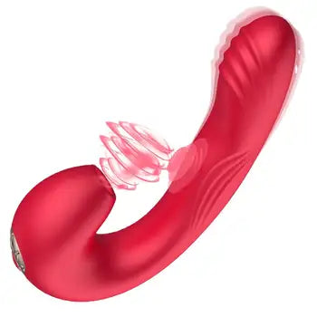 3-in-1 Nipple Suction G Spot Vibrator with Powerful Clitoral Stimulation & Long Dildo