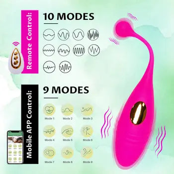 Ovulo vibrante Love Control con 10 modalità di vibrazione, stimolatore clitorideo mostrato con telecomando e opzioni di controllo tramite app per dispositivi mobili, spedizione gratuita.