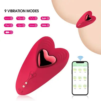 Vibratore a forma di cuore e rosa, silenzioso e potente, controllabile tramite app, con 9 modalità di vibrazione e spedizione gratuita.
