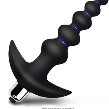 10-Vibration-Mode Waterproof Silicone Anal Beads Vibrator for Pleasure