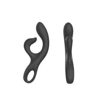 Potente vibratore a forma di coniglio per donne, con doppia stimolazione clitoridea e del punto G, massaggiatore vibrante in elegante nero con spedizione gratuita e imballaggio discreto.