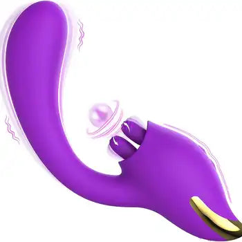 Dildo u Vibratur Klitorali 2 f'1 b'10 Modi ta' Vibrazzjoni Qawwija għall-Istimulazzjoni Klitorali u tal-G-Spot, b'Tbaħħir Ħieles u Ippakkjar Diskret