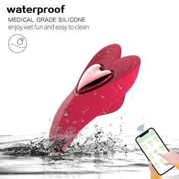 Vibratore a forma di cuore di rosa, silenzioso e potente, controllabile tramite app, impermeabile, con spedizione gratuita e imballaggio discreto.