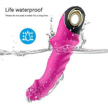 Stimolatore clitorideo/del punto G rosa ricaricabile con 10 modalità di vibrazione e ricarica USB, mostrato sott'acqua, spedizione gratuita, confezione discreta.