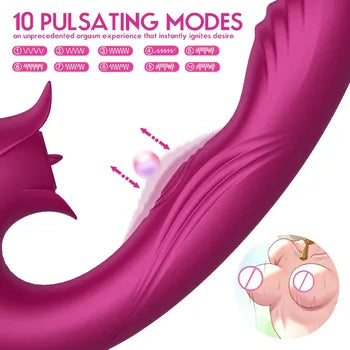3-in-1 Nipple Clitoral Suction Vibrator with G-Spot Stimulator - Sex Toys