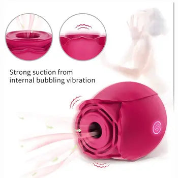 Vibrátor na sanie Rose pre ženy, stimulátor klitorisu Whisper, tichá hračka pre dospelých so silným saním a vnútornými bublajúcimi vibráciami, doprava zdarma