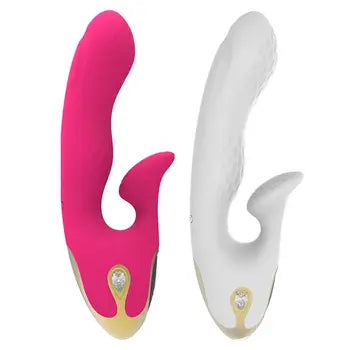 Uppladdningsbar rosa silikon G-punktsvibrator diskret USB-njutningsstav i rosa och vitt med ergonomisk design, fri frakt, skickas inom 24 timmar