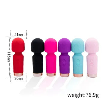 10-Speed Mini Clitoral Massage Wand - Rechargeable Silicone Vibrator for Women